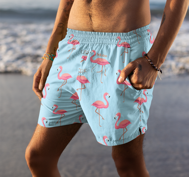 Flamingos - Surf Edition - 7" Swim Trunks