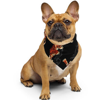 Tigers (Black) doggie bandana