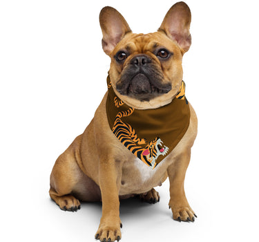 Tigers (Brown) doggie bandana