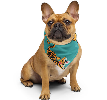 Tigers (Teal) doggie bandana