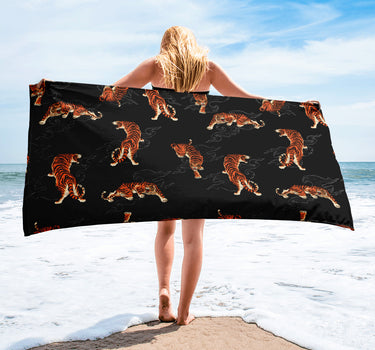 Tigers (Black) Beach Towel