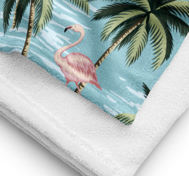 Palms and Flamingos Beach Towel